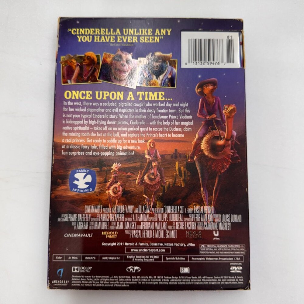Cinderella: Once Upon a Time... in the West! [DVD] Disc Tested, Working - Picture 2 of 3